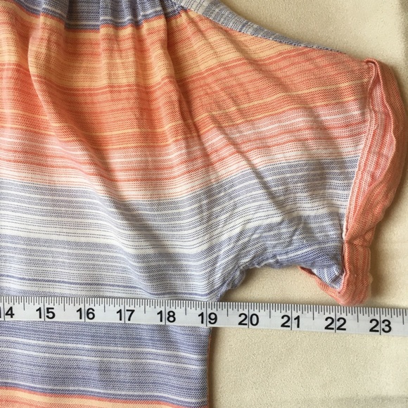 Orange and Blue striped summer button down Size XS - Picture 6 of 7